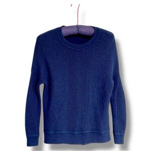Athleta Navy Wool/Cashmere Relaxed Fit Pullover Sweater Size XXS